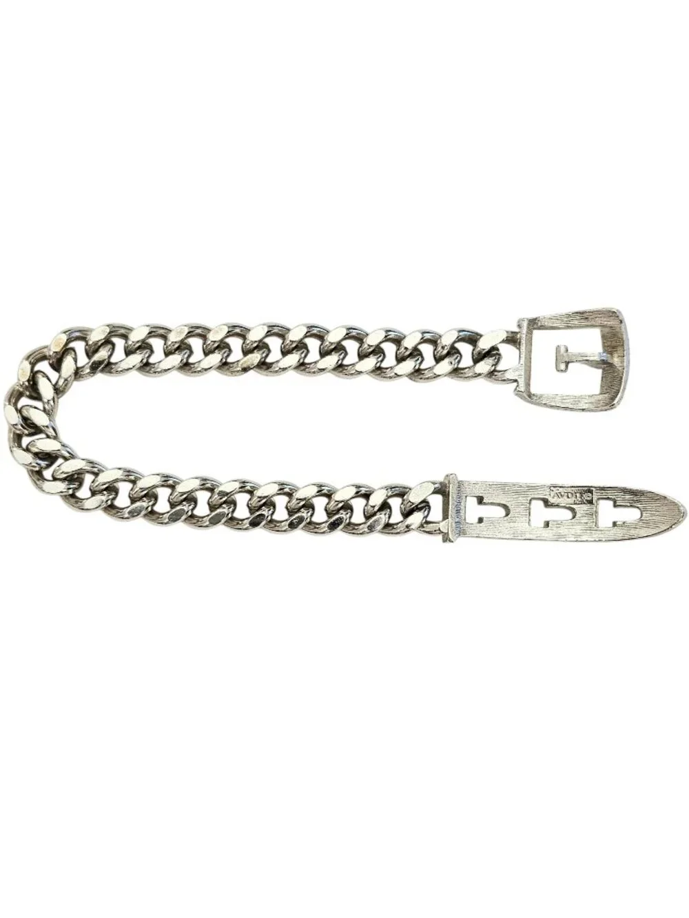 Avon Silver Tone Chain Buckle Bracelet, Signed L826